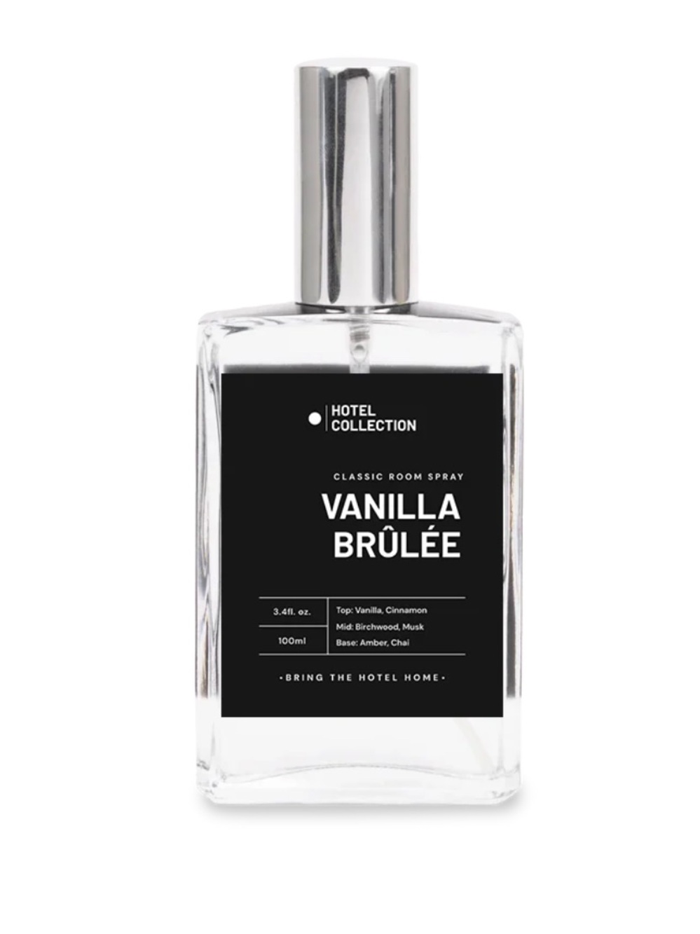 Hotel Collection Vanilla Brûlée Room Spray - Clear Bottle with Black Label